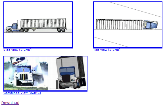 Tractor-semitrailer crash simulation image