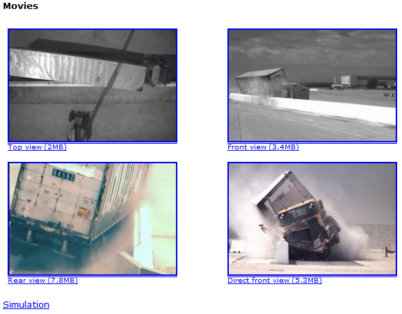 Tractor-semitrailer crash test image